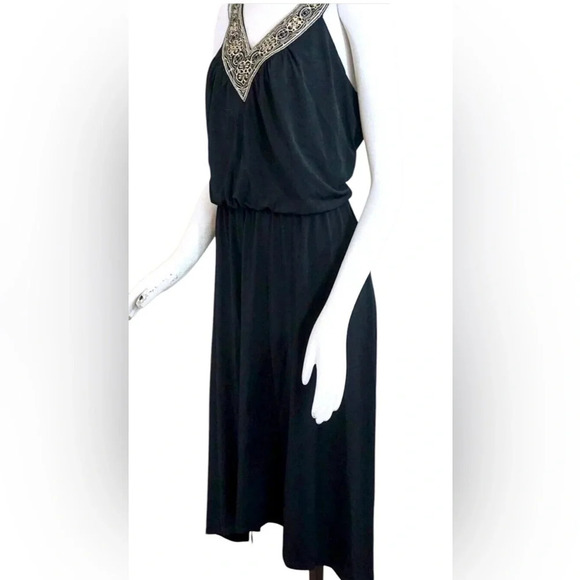 White House Black Market sleeveless midi dress, XL, embellished vneck, Elegant - Picture 2 of 10